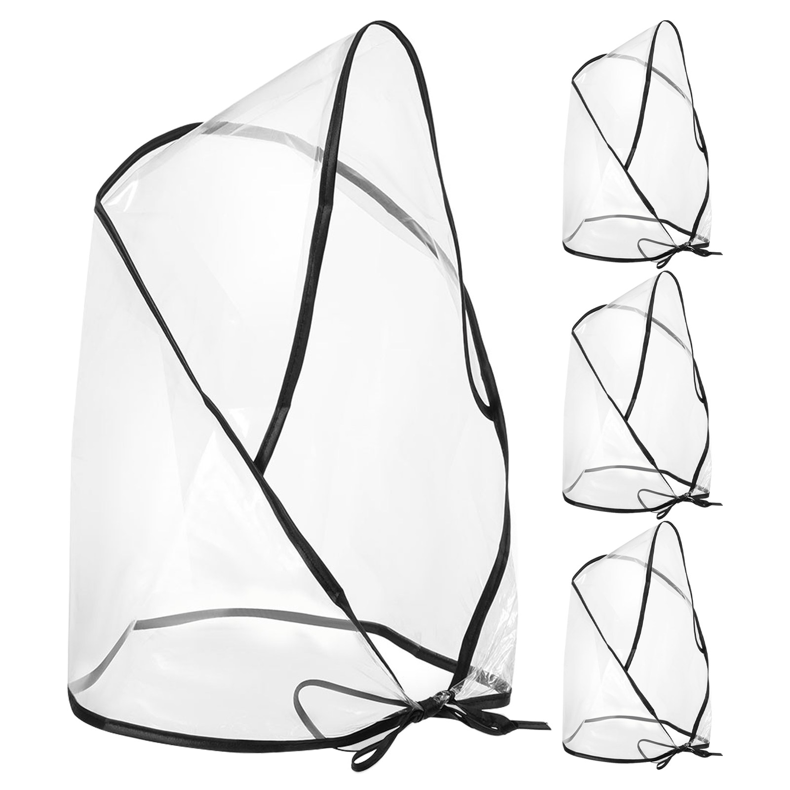 Cycling Commute In Rain - 4Pcs Waterproof Clear Rain Bonnet Plastic